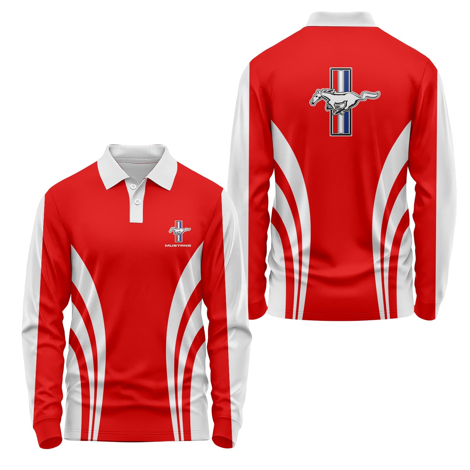 Ford Mustang Long Sleeve Polo USPL2714