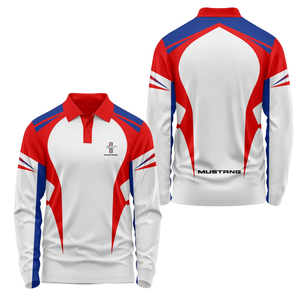 Ford Mustang Long Sleeve Polo USPL2705