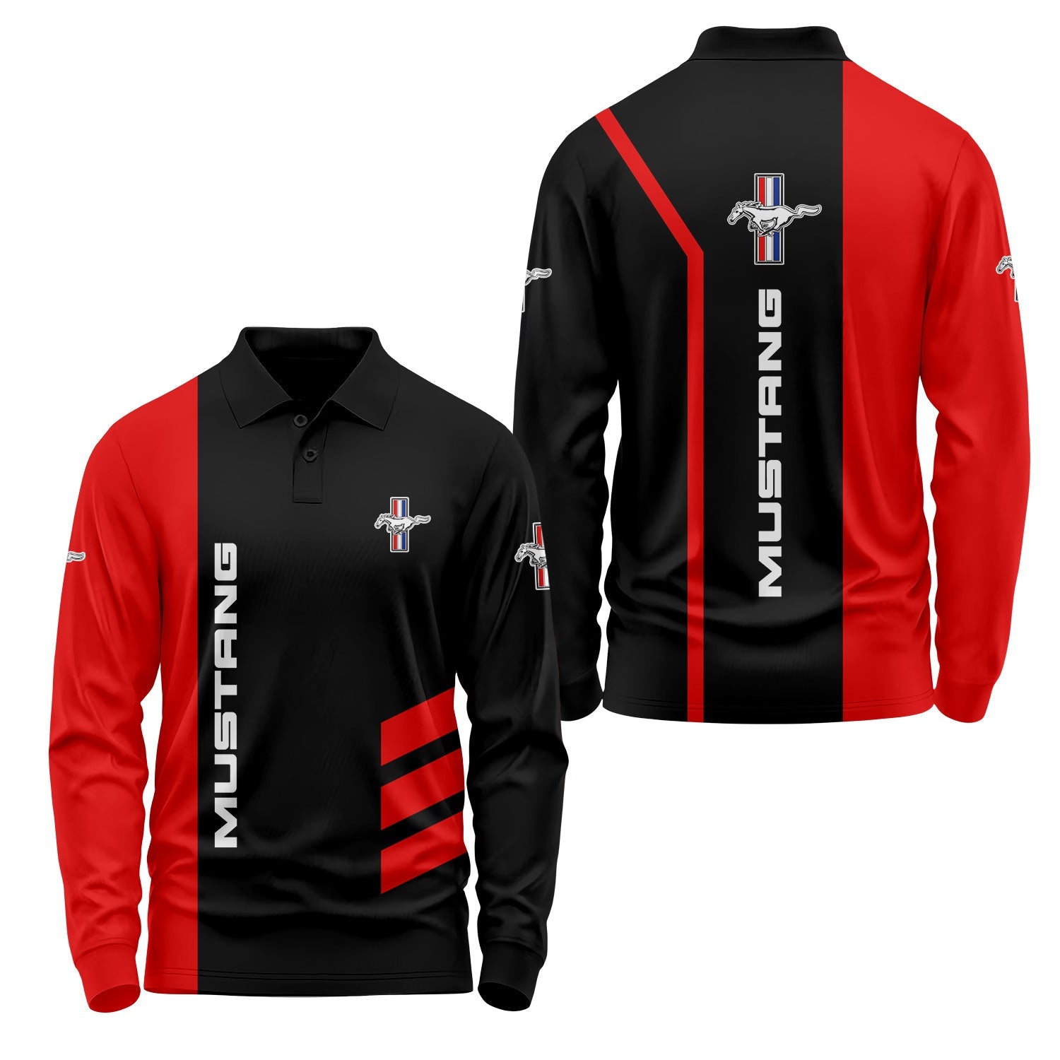 Ford Mustang Long Sleeve Polo USPL2712