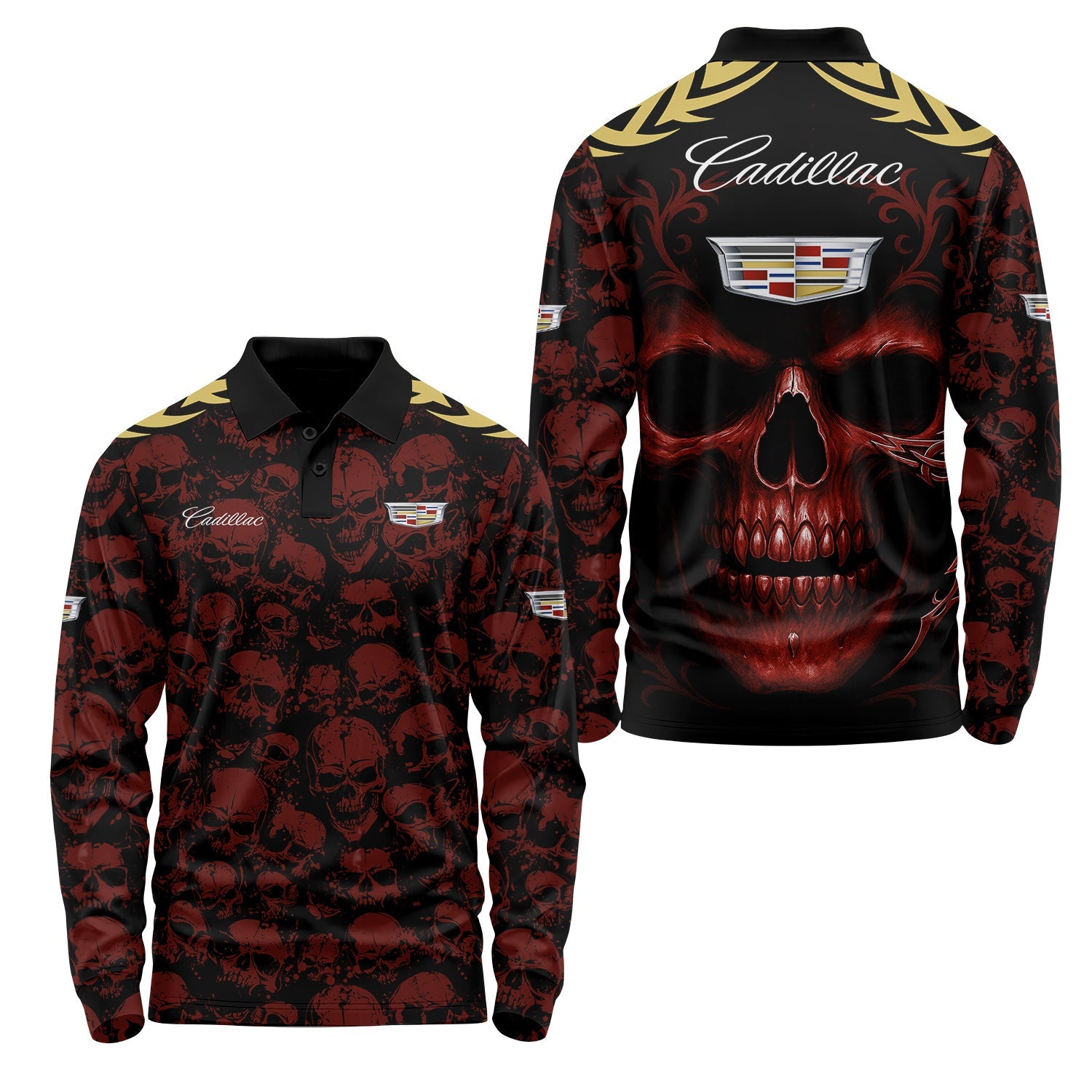 Cadillac Long Sleeve Polo USPL2795