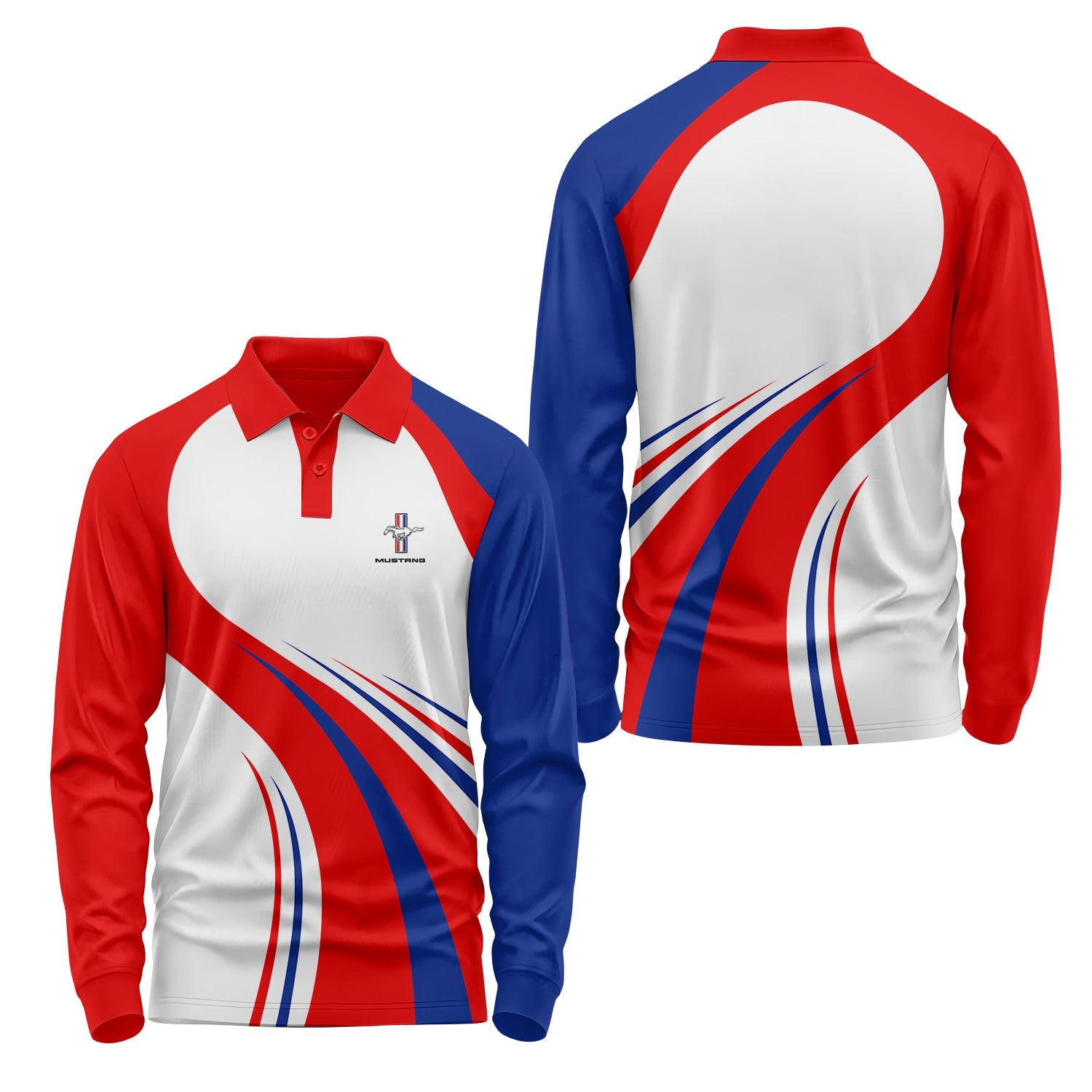 Ford Mustang Long Sleeve Polo USPL2713