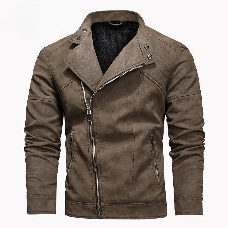 BOGO | Men's PU Leather Jacket with Fleece Lining, Zipper Closure V2
