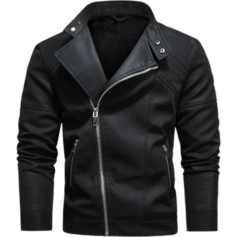 BOGO | Men's PU Leather Jacket with Fleece Lining, Zipper Closure V2