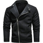 BOGO | Men's PU Leather Jacket with Fleece Lining, Zipper Closure V2