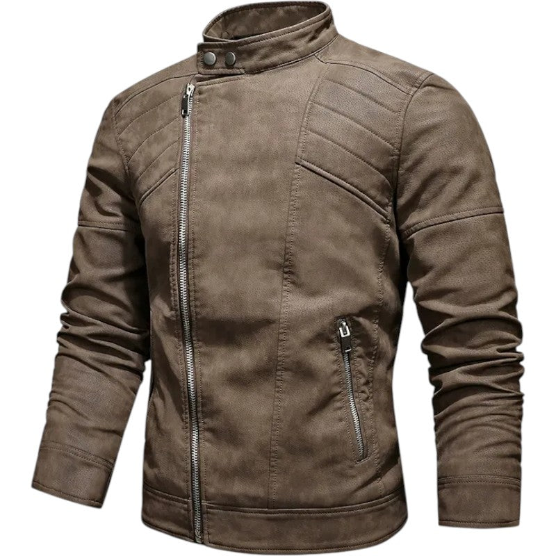 BOGO | Men's PU Leather Jacket with Fleece Lining, Zipper Closure V2