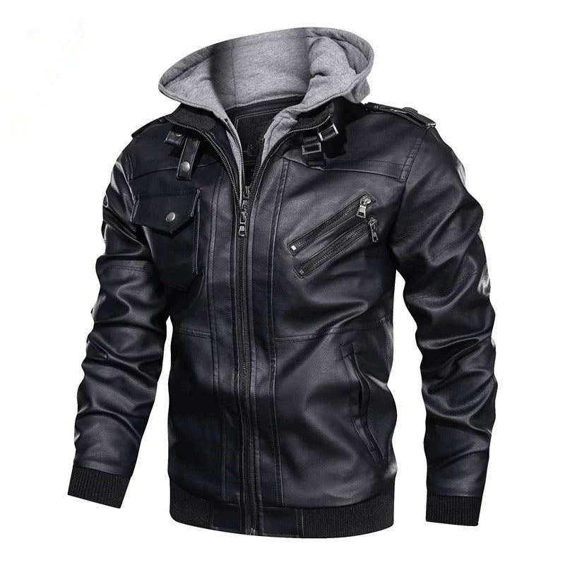 BOGO | Men’s Premium Hooded Leather Jacket