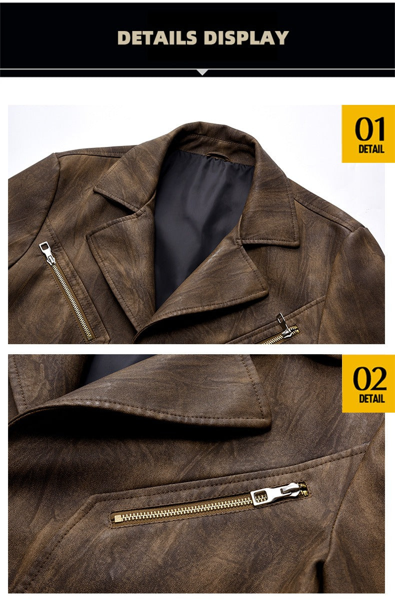 BOGO | Men's Retro PU Leather Motorcycle Jacket V1