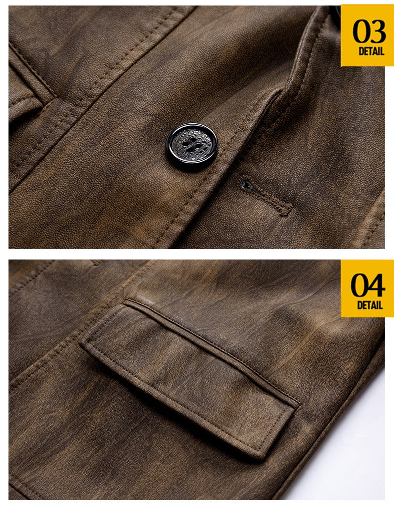 BOGO | Men's Retro PU Leather Motorcycle Jacket V1